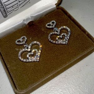 Nolan Miller’s Gracious Heart Earrings Silvertone Pierced